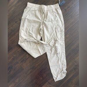 NWT Tommy Hilfiger Khaki‎ Lightweight Cargo Pull-On Pants Convertible Lgth LARGE